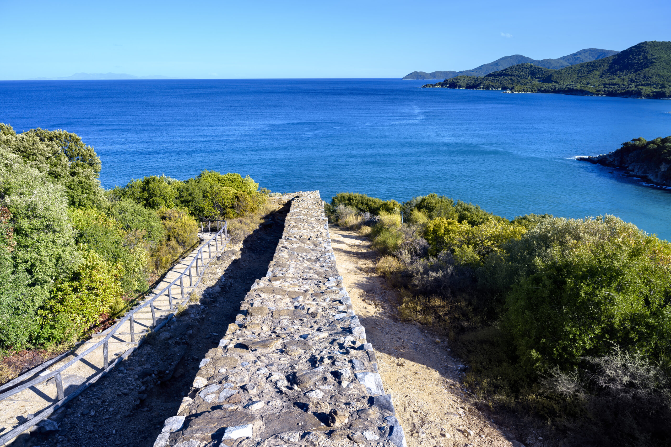 Ruins of ancient stageira city in Halkidiki, Greece