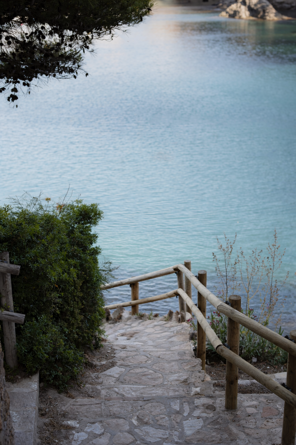 steep path leads to beach